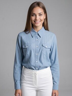 🌻NEW NWOT Pendleton Women's Chambray Gambler Shirt Size 14P Petite